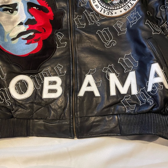 President Obama bomber jacket real leather unique and original - Picture 7 of 8